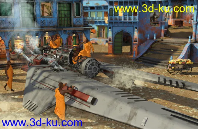 dForce Buddhist Monk Robes for Genesis 8 Males模型的图片8