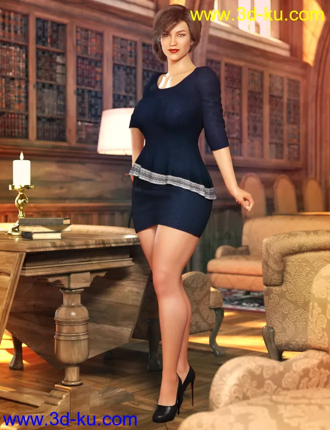 dForce Business Afternoon Outfit for Genesis 8 and 8.1 Females模型的图片1