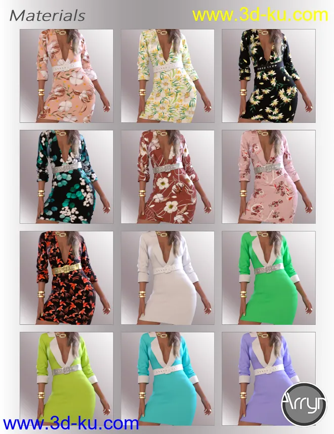 dForce Callie Outfit for Genesis 8.1 Females模型的图片6