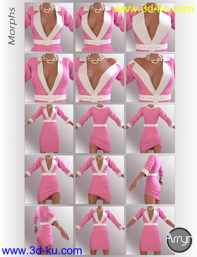 dForce Callie Outfit for Genesis 8.1 Females模型的图片8