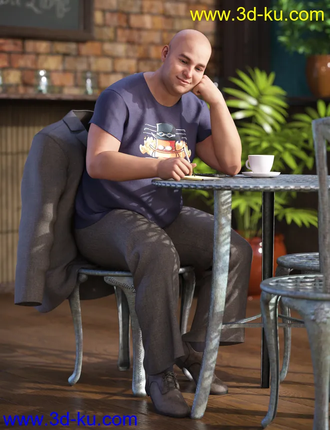 dForce Casual Suit for Genesis 8.1 Males模型的图片1