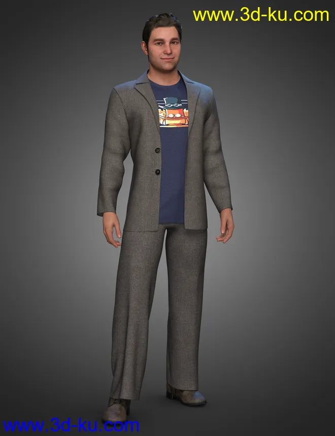 dForce Casual Suit for Genesis 8.1 Males模型的图片3