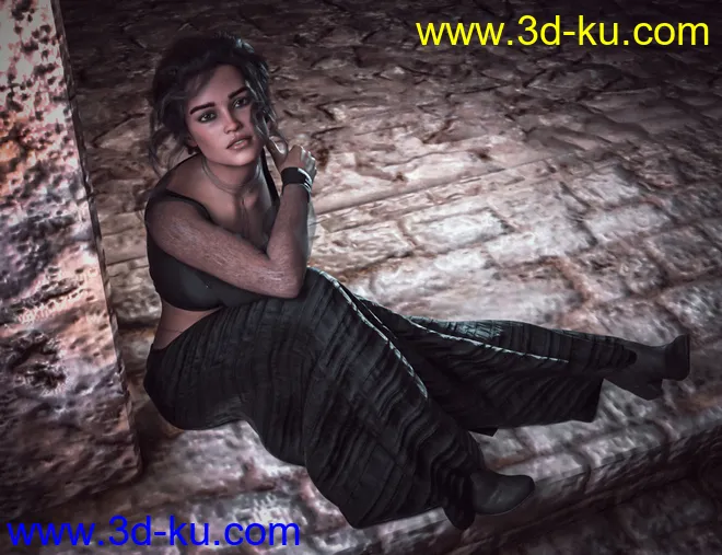 dForce CB Dakota Clothing Set for Genesis 8 Females模型的图片3