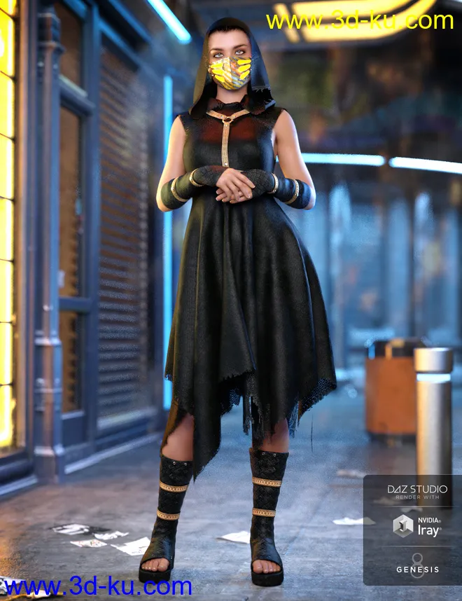 dForce CB Dystopian Dream Clothing Set Textures模型的图片2