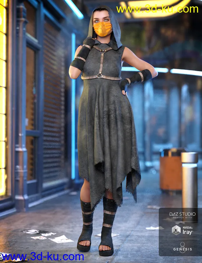 dForce CB Dystopian Dream Clothing Set Textures模型的图片4
