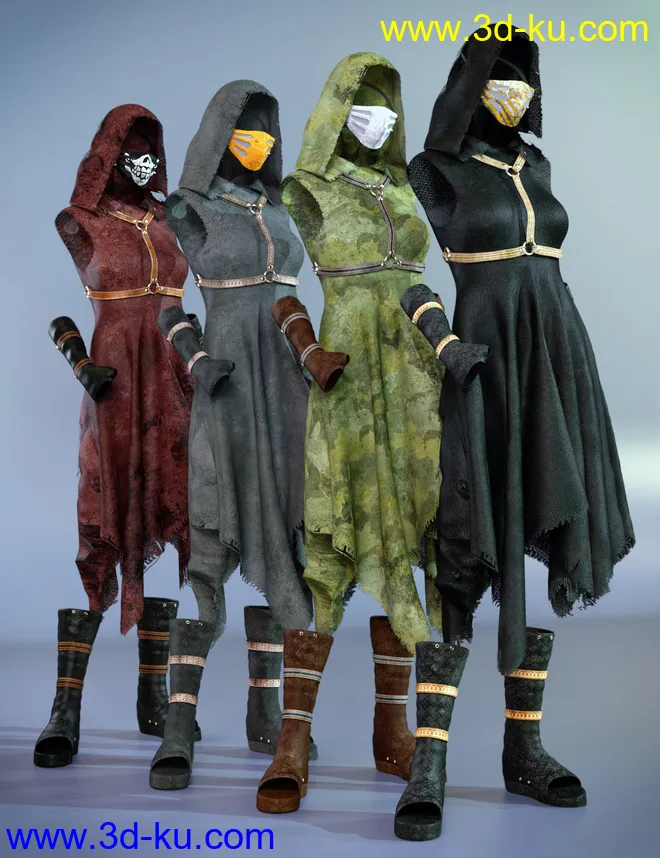 dForce CB Dystopian Dream Clothing Set Textures模型的图片5