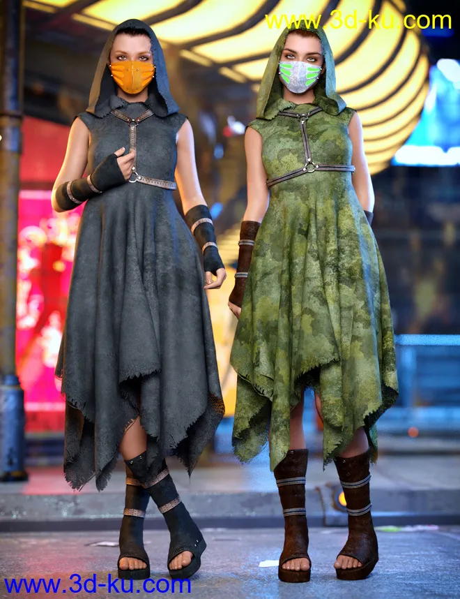 dForce CB Dystopian Dream Clothing Set Textures模型的图片6