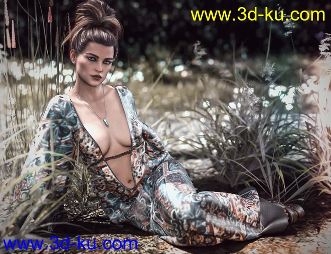 dForce CB Eliza Clothing Set for Genesis 8 and 8.1 Females模型的图片4