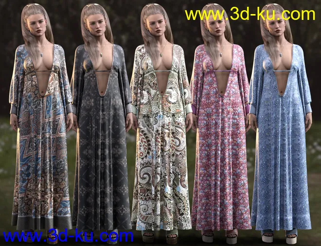 dForce CB Eliza Clothing Set for Genesis 8 and 8.1 Females模型的图片11