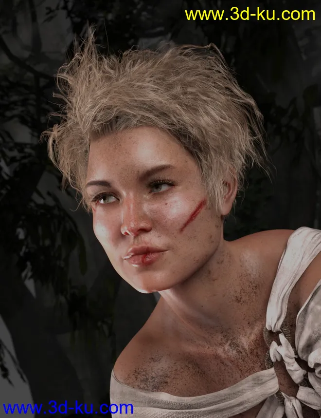 dForce Chaotic Hair for Genesis 8 and Genesis 8.1模型的图片3