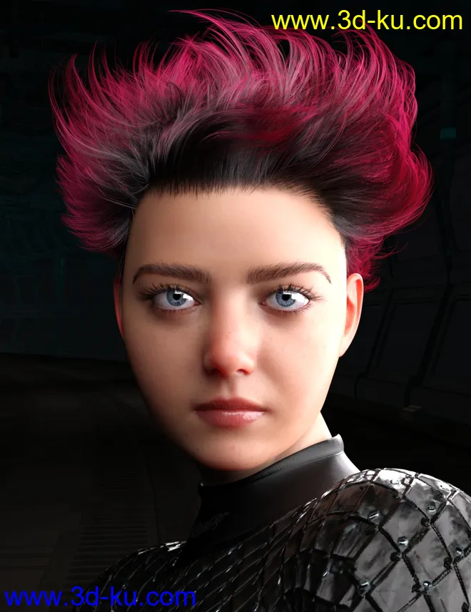 dForce Chaotic Hair for Genesis 8 and Genesis 8.1模型的图片5