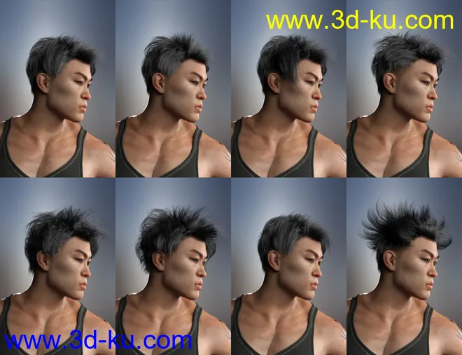 dForce Chaotic Hair for Genesis 8 and Genesis 8.1模型的图片11