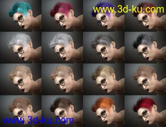 3D打印模型dForce Chaotic Hair for Genesis 8 and Genesis 8.1的图片