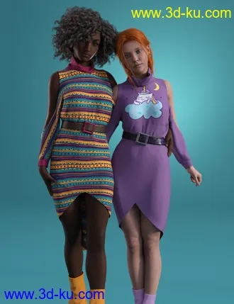 3D打印模型dForce Cold Shoulder - Graphic Knit Textures的图片