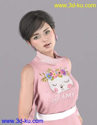 3D打印模型dForce Cold Shoulder - Graphic Knit Textures的图片