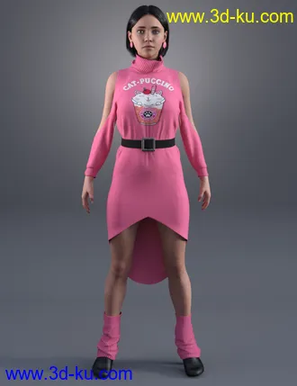 3D打印模型dForce Cold Shoulder - Graphic Knit Textures的图片