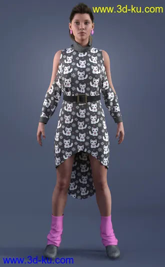3D打印模型dForce Cold Shoulder - Patterned Knit Textures的图片