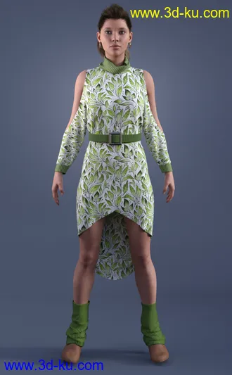 3D打印模型dForce Cold Shoulder - Patterned Knit Textures的图片