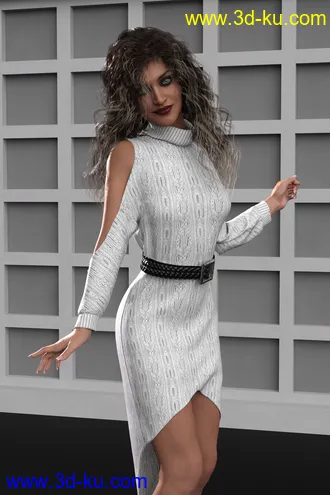 3D打印模型dForce Cold Shoulder Dress for Genesis 8 and 8.1 Females的图片
