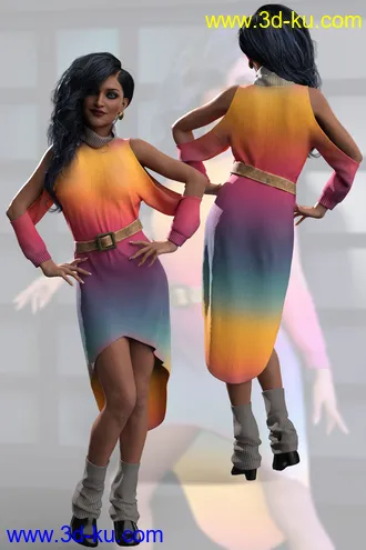 3D打印模型dForce Cold Shoulder Dress for Genesis 8 and 8.1 Females的图片