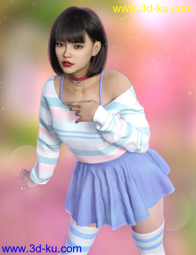 dForce Comfy Outfit for Genesis 8 and Genesis 8.1 Females模型的图片5