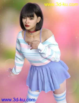3D打印模型dForce Comfy Outfit for Genesis 8 and Genesis 8.1 Females的图片