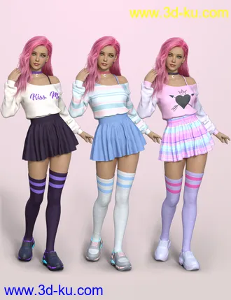 3D打印模型dForce Comfy Outfit for Genesis 8 and Genesis 8.1 Females的图片