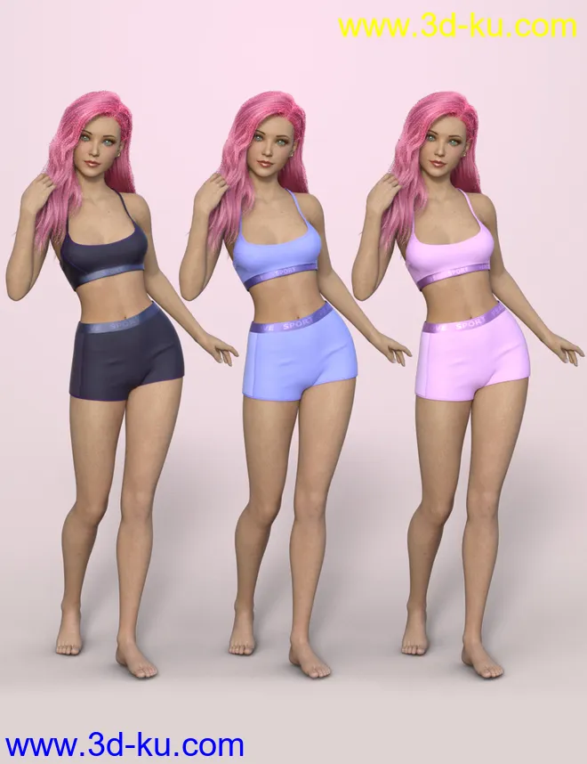 dForce Comfy Outfit for Genesis 8 and Genesis 8.1 Females模型的图片7