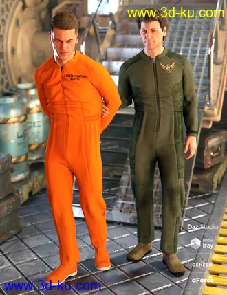 3D打印模型dForce Coveralls and Tools Textures的图片