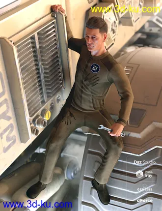 3D打印模型dForce Coveralls and Tools Textures的图片