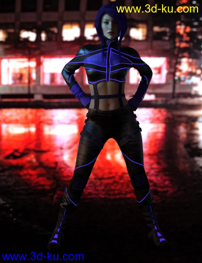 dForce CyberGirl Outfits for Genesis 8 Females模型的图片2