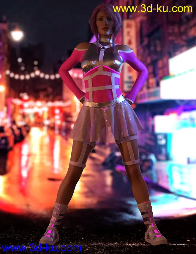 dForce CyberGirl Outfits for Genesis 8 Females模型的图片3
