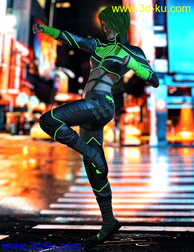 dForce CyberGirl Outfits for Genesis 8 Females模型的图片6