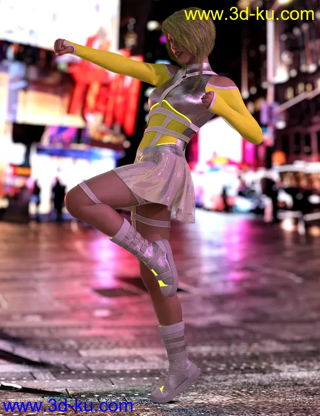 dForce CyberGirl Outfits for Genesis 8 Females模型的图片7