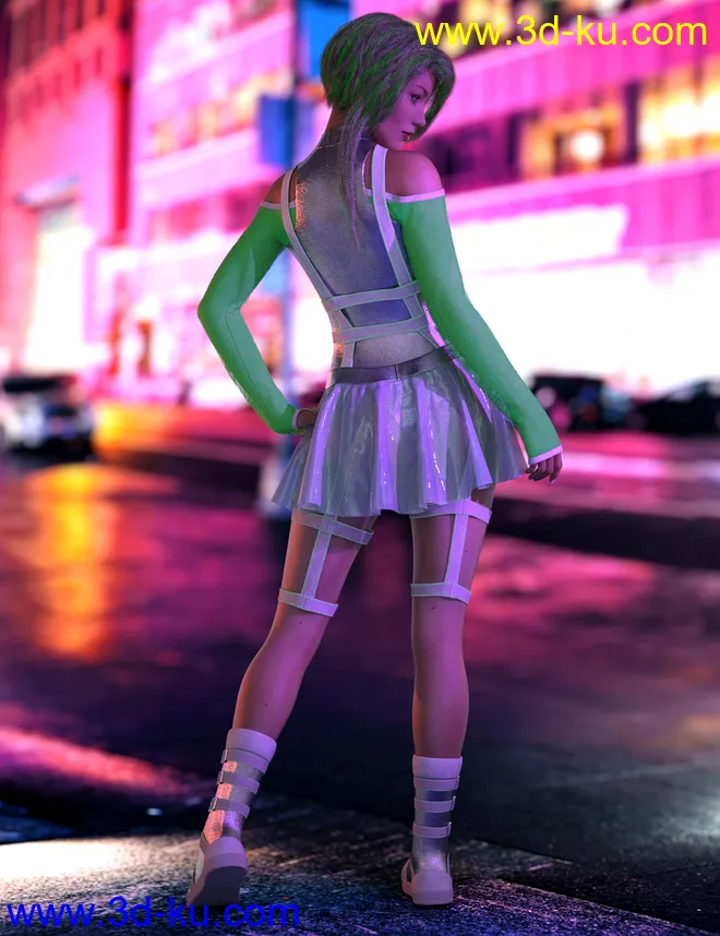 dForce CyberGirl Outfits for Genesis 8 Females模型的图片9