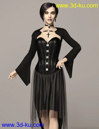3D打印模型dForce Dark Vamp Outfit for Genesis 8 and 8.1 Females的图片