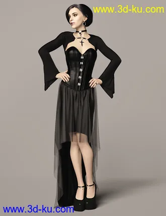 3D打印模型dForce Dark Vamp Outfit for Genesis 8 and 8.1 Females的图片