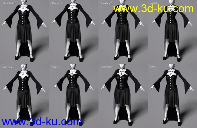 dForce Dark Vamp Outfit for Genesis 8 and 8.1 Females模型的图片8