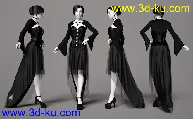 dForce Dark Vamp Outfit for Genesis 8 and 8.1 Females模型的图片9