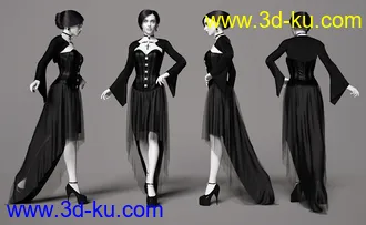 3D打印模型dForce Dark Vamp Outfit for Genesis 8 and 8.1 Females的图片