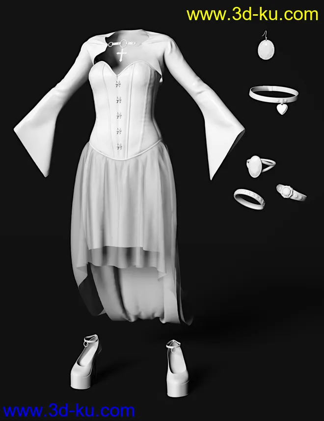 dForce Dark Vamp Outfit for Genesis 8 and 8.1 Females模型的图片13