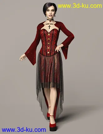 3D打印模型dForce Dark Vamp Outfit Texture Expansion的图片