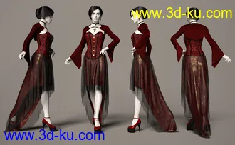 3D打印模型dForce Dark Vamp Outfit Texture Expansion的图片