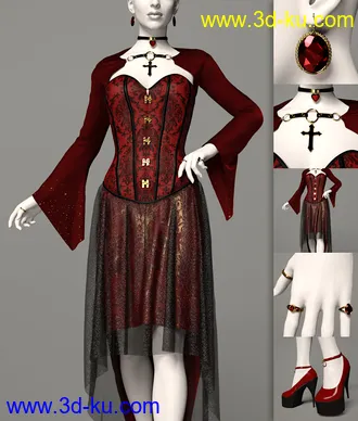 3D打印模型dForce Dark Vamp Outfit Texture Expansion的图片