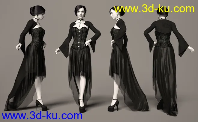 dForce Dark Vamp Outfit Texture Expansion模型的图片8