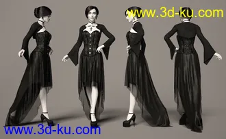 3D打印模型dForce Dark Vamp Outfit Texture Expansion的图片
