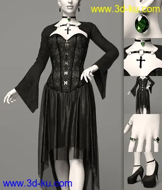 3D打印模型dForce Dark Vamp Outfit Texture Expansion的图片
