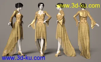3D打印模型dForce Dark Vamp Outfit Texture Expansion的图片