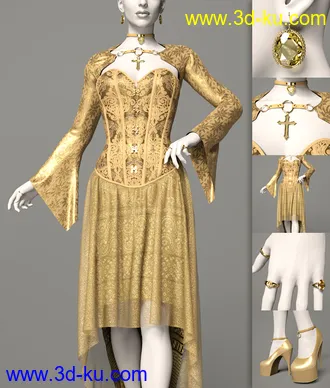 3D打印模型dForce Dark Vamp Outfit Texture Expansion的图片