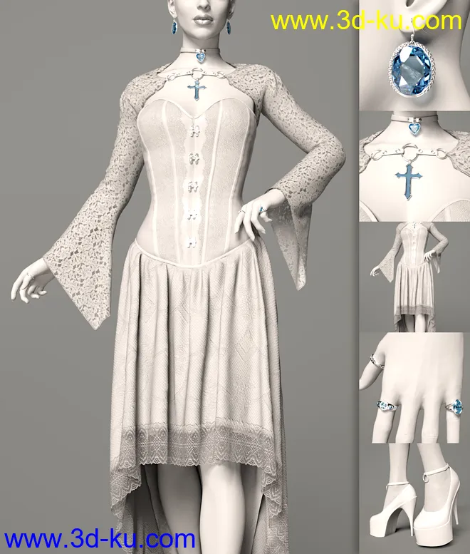 dForce Dark Vamp Outfit Texture Expansion模型的图片13